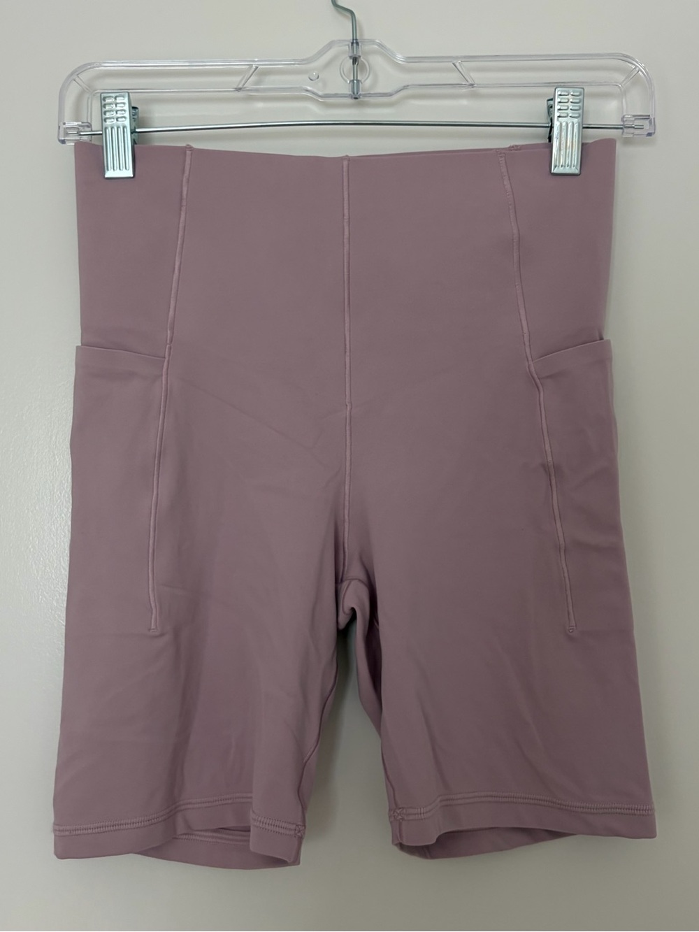aerie Lilac High-Waist Bike Shorts with Side Pockets